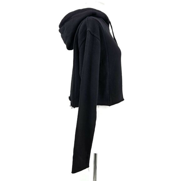 New Stolen Girlfriends Club Crop Hoodie Womens 14/L Black Pullover - Picture 3 of 6